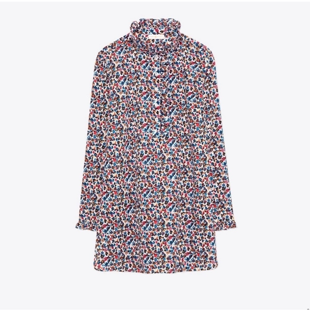 Tory Burch Wildflower Deneuve Tunic Top Sz:XS 100% Cotton Floral Popover NWOT - Picture 3 of 4